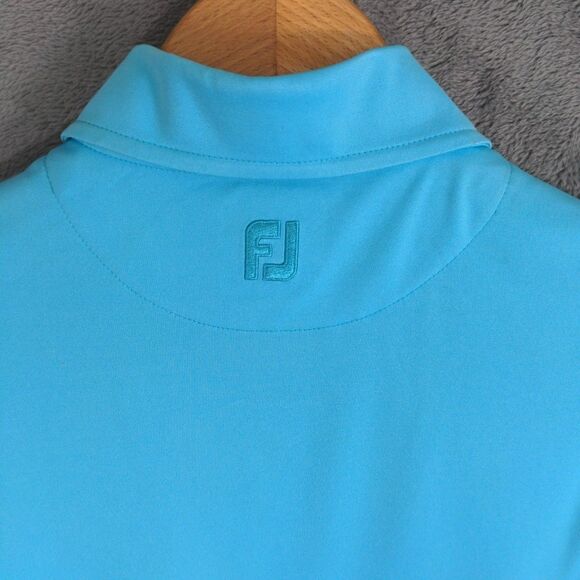 NWT FootJoy Sleeveless Polo Shirt Size Medium Teal Blue Embroidered Logo Golf - Picture 6 of 8